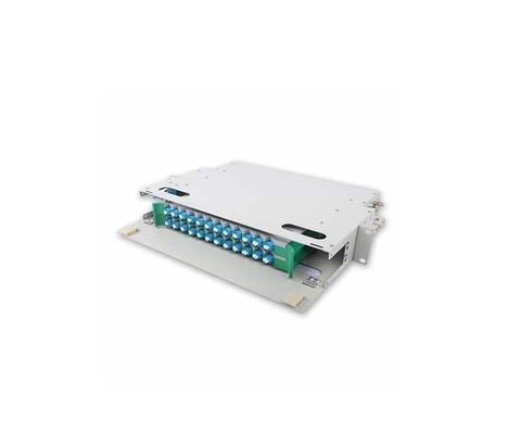 FTTX ODF Οπτικό πλαίσιο διανομής 19 ιντσών Rack Mounted 24 πυρήνες για συνδέσεις FTTX