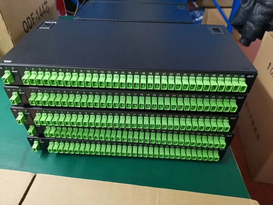 SM/MM/OM3 Τύπος ινών 2x4 Οπτικός διαχωριστής 2x32 PLC για 19 ιντσών Rack Mount Fiber Splitter