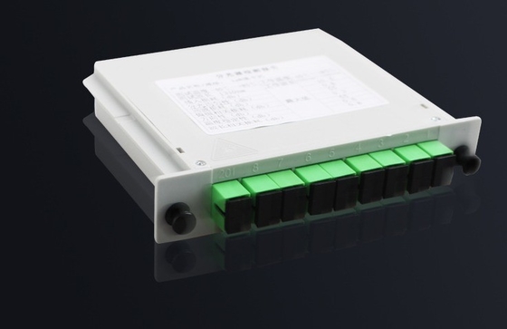 Τύπος ινών G657A 1x8 SC APC PLC Cassette Διάσπασμα οπτικών ινών για μετάδοση σήματος